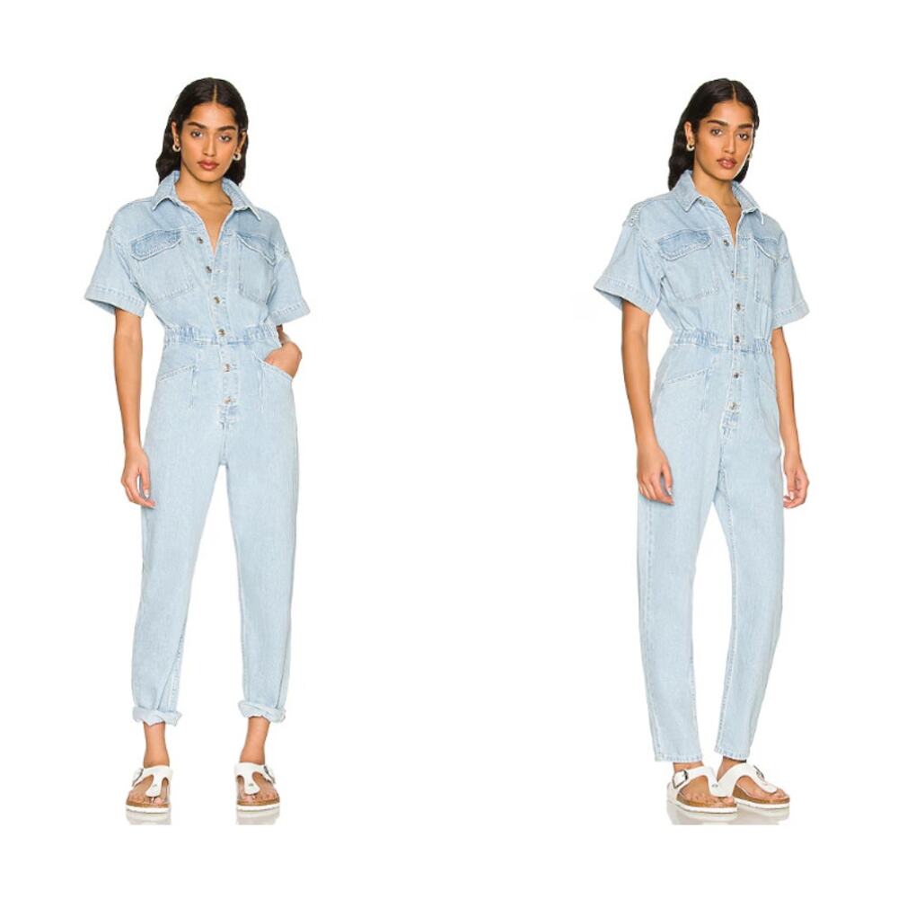 We‎ The Free Marci Jumpsuit Boho Utility Women Cotton Button XL NWT